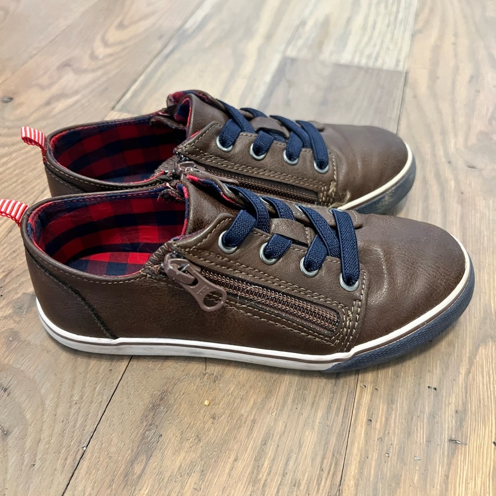 Cat & Jack Brown Kids Sneakers with Navy Laces